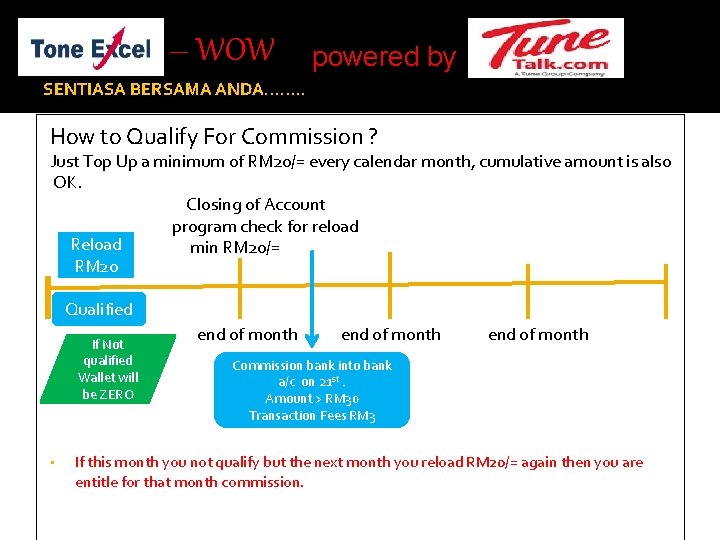 – WOW powered by SENTIASA BERSAMA ANDA……. . How to Qualify For Commission ?