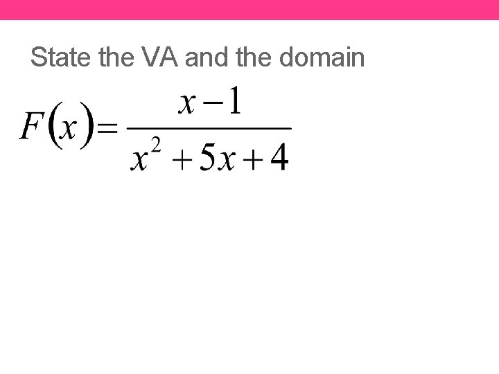 State the VA and the domain 