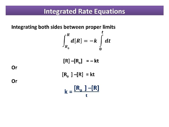 Integrated Rate Equations 