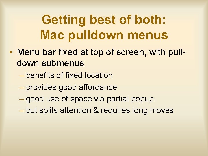 Getting best of both: Mac pulldown menus • Menu bar fixed at top of