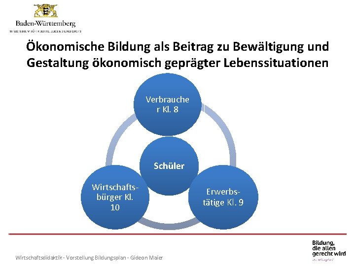 Individuelle Förderung am Gymnasium Ökonomische Bildung als Beitrag zu Bewältigung und Gestaltung ökonomisch geprägter