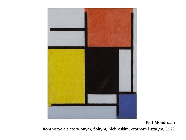 Piet Mondriaan Kompozycja z czerwonym, żółtym, niebieskim, czarnym i szarym, 1921 