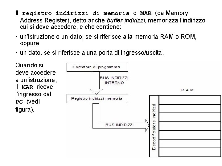 Il registro indirizzi di memoria o MAR (da Memory Address Register), detto anche buffer