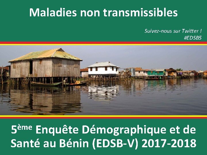 Maladies non transmissibles Suivez-nous sur Twitter ! #EDSB 5 ème 5 Enquête Démographique et