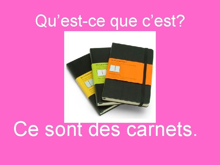 Qu’est-ce que c’est? Ce sont des carnets. 