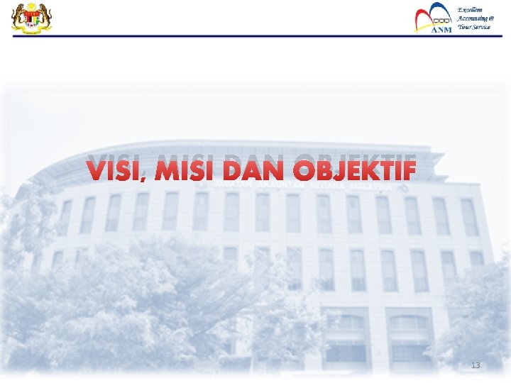 VISI, MISI DAN OBJEKTIF 13 