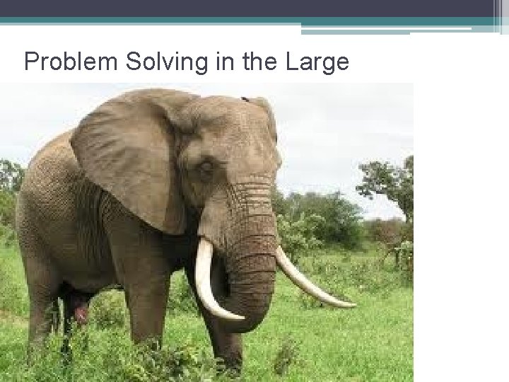 Problem Solving in the Large 