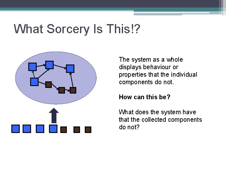 What Sorcery Is This!? The system as a whole displays behaviour or properties that