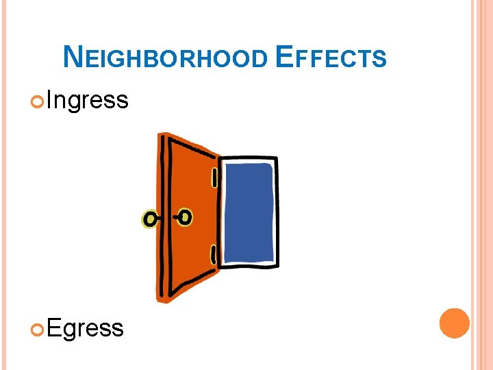 NEIGHBORHOOD EFFECTS Ingress Egress 