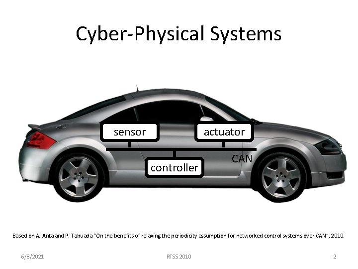 Cyber-Physical Systems sensor actuator controller CAN Based on A. Anta and P. Tabuada “On Cyber-Physical Systems sensor actuator controller CAN Based on A. Anta and P. Tabuada “On
