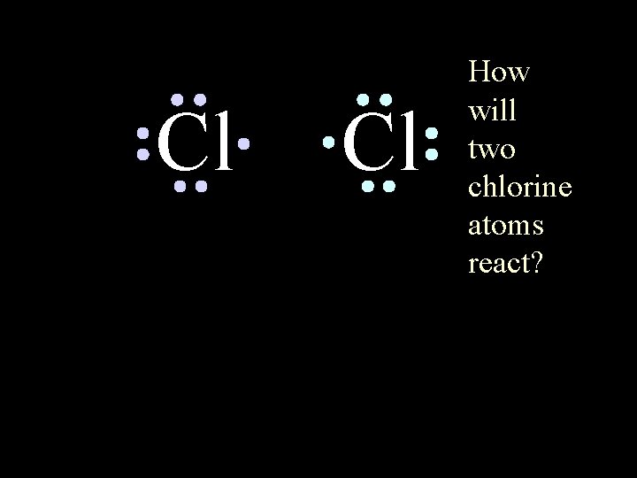 Cl 6/8/2021 Cl Chem-160 How will two chlorine atoms react? 19 