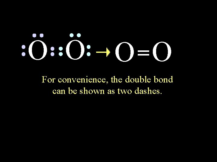 O O O =O For convenience, the double bond can be shown as two