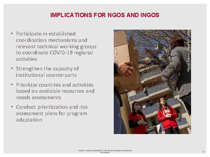  • Participate in established coordination mechanisms and relevant technical working groups to coordinate