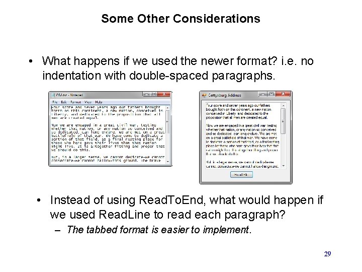 Some Other Considerations • What happens if we used the newer format? i. e. Some Other Considerations • What happens if we used the newer format? i. e.