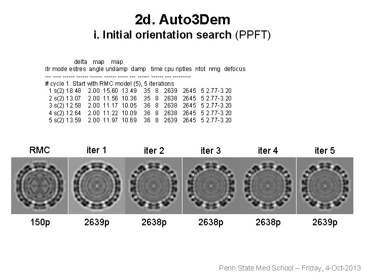 2 d. Auto 3 Dem i. Initial orientation search (PPFT) delta map itr mode