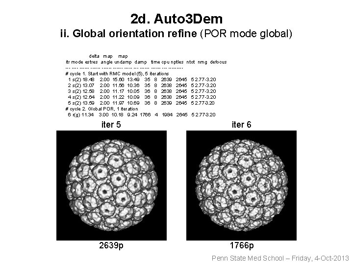 2 d. Auto 3 Dem ii. Global orientation refine (POR mode global) delta map