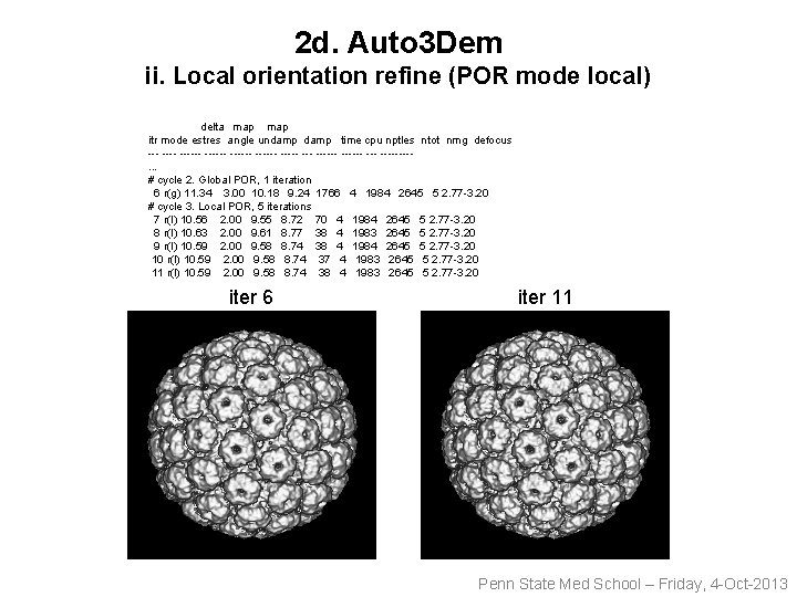 2 d. Auto 3 Dem ii. Local orientation refine (POR mode local) delta map