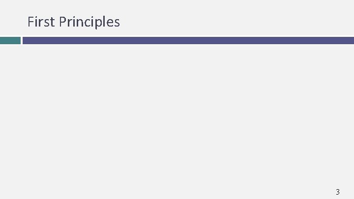 First Principles 3 