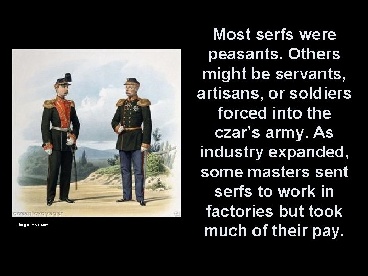 img. auctiva. com Most serfs were peasants. Others might be servants, artisans, or soldiers