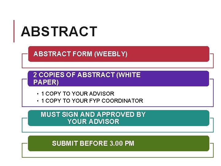 ABSTRACT FORM (WEEBLY) 2 COPIES OF ABSTRACT (WHITE PAPER) • 1 COPY TO YOUR