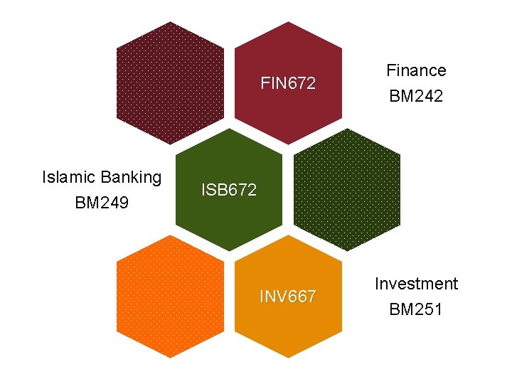 FIN 672 Islamic Banking BM 249 Finance BM 242 ISB 672 INV 667 Investment