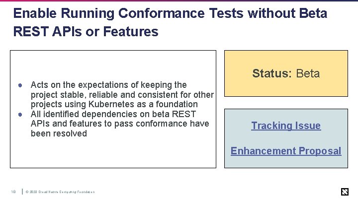 Enable Running Conformance Tests without Beta REST APIs or Features Status: Beta ● Acts