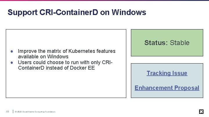 Support CRI-Container. D on Windows Status: Stable Alpha Beta ● Improve the matrix of
