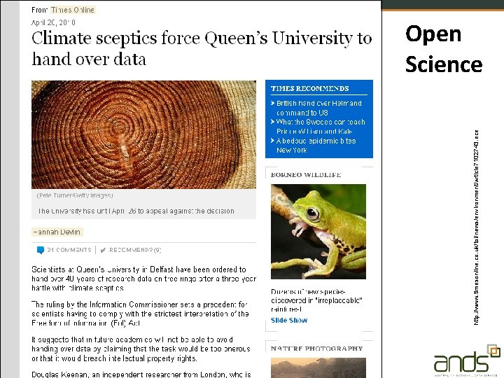 http: //www. timesonline. co. uk/tol/news/environment/article 7102743. ece Open Science 