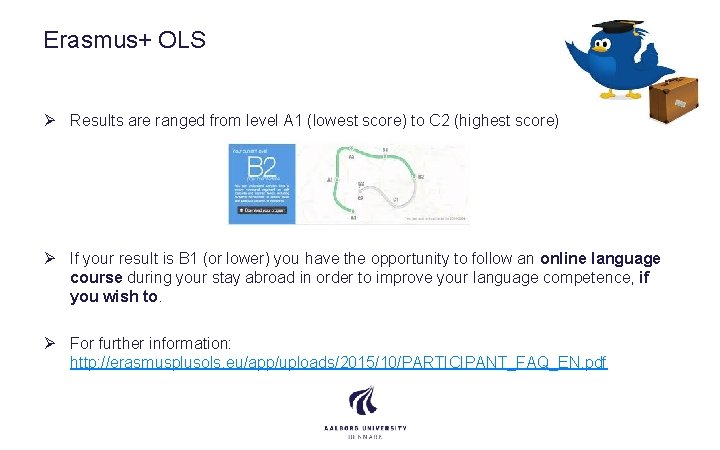 Erasmus+ OLS Ø Results are ranged from level A 1 (lowest score) to C