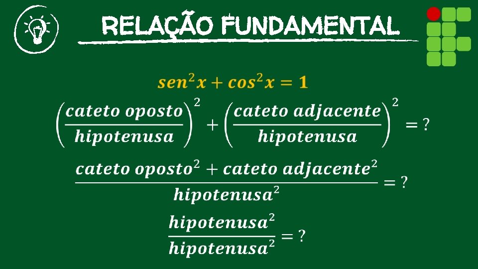 RELAÇÃO FUNDAMENTAL 