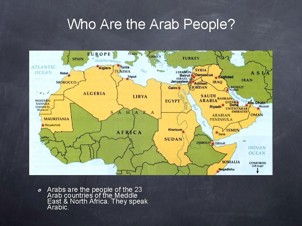 Who Are the Arab People? Arabs are the people of the 23 Arab countries