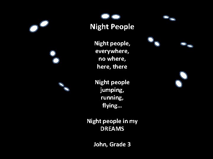 Night People Night people, everywhere, no where, there Night people jumping, running, flying… Night