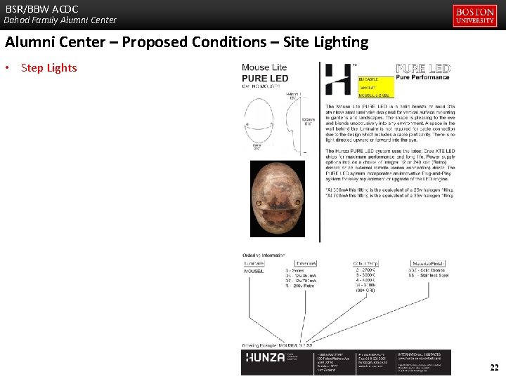 BSR/BBW ACDC Dahod Family Alumni Center – Proposed Conditions – Site Lighting • Step