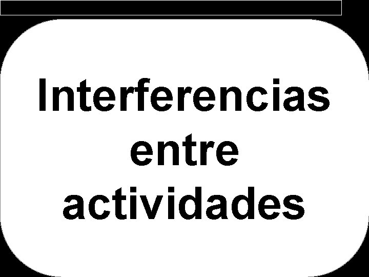 Interferencias entre actividades 