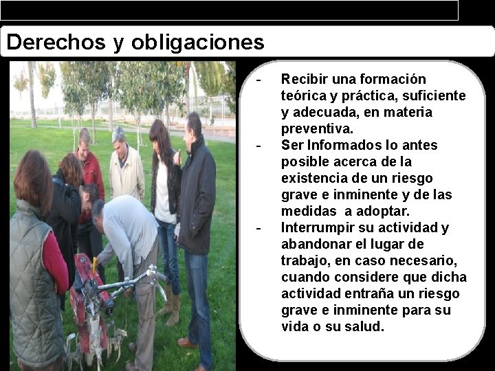 Derechos y obligaciones - - - Recibir una formación teórica y práctica, suficiente y