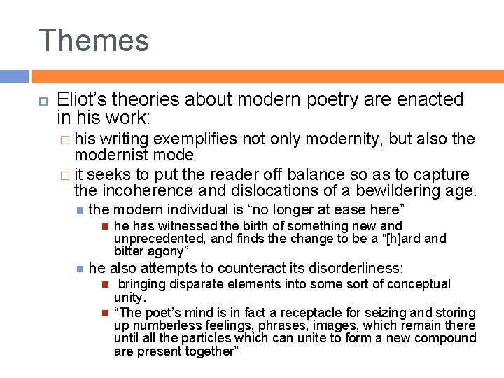 T S ELIOT 1888 1965 Biography BIRTH Thomas
