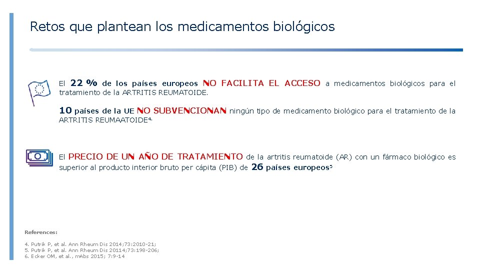 Retos que plantean los medicamentos biológicos El 22 % de los países europeos NO