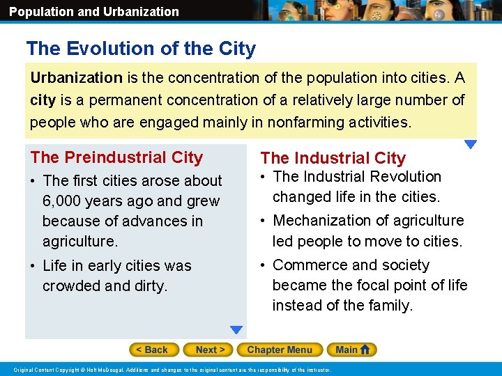 Population and Urbanization The Evolution of the City Urbanization is the concentration of the