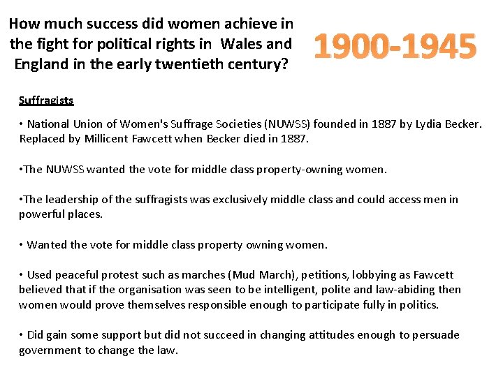 How much success did women achieve in the fight for political rights in Wales