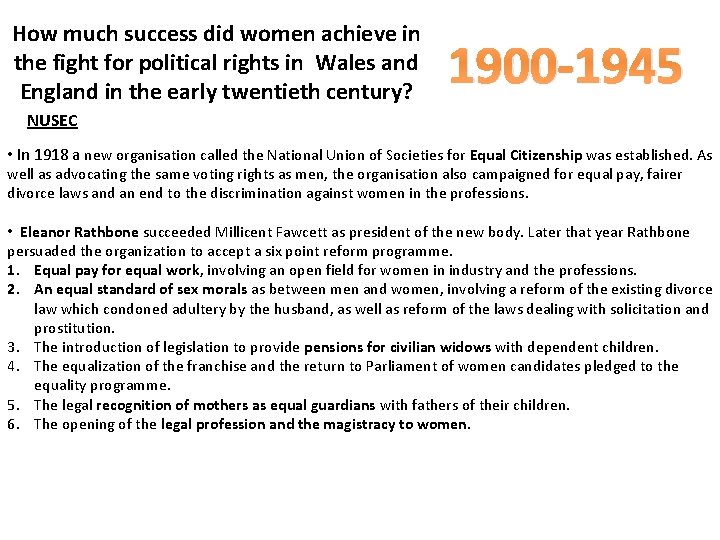How much success did women achieve in the fight for political rights in Wales