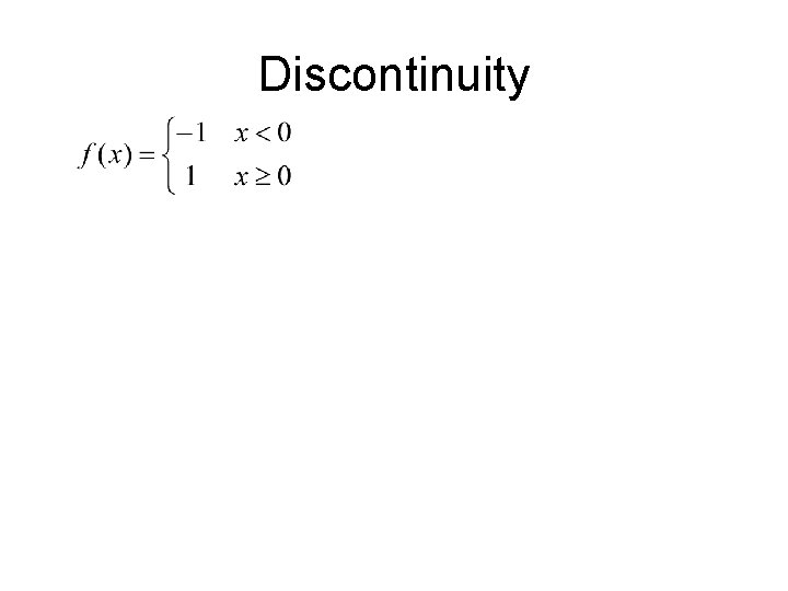 Discontinuity 