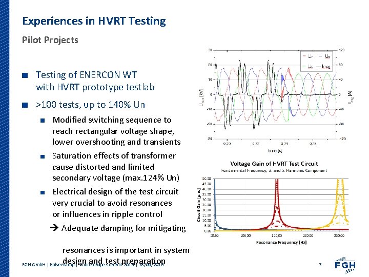 Experiences in HVRT Testing Pilot Projects Testing of ENERCON WT with HVRT prototype testlab