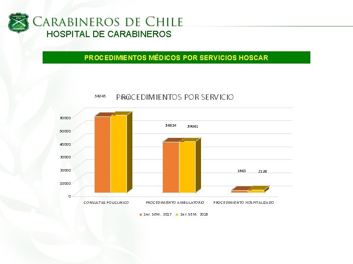 HOSPITAL DE CARABINEROS PROCEDIMIENTOS MÉDICOS POR SERVICIOS HOSCAR 58245 59311 PROCEDIMIENTOS POR SERVICIO 60000