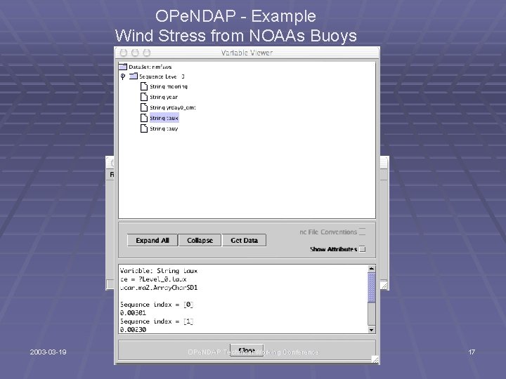 OPe. NDAP - Example Wind Stress from NOAAs Buoys 2003 -03 -19 OPe. NDAP