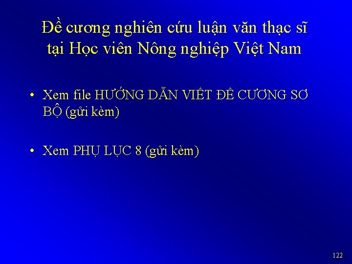 Đề cương nghiên cứu luận văn thạc sĩ tại Học viên Nông nghiệp Việt