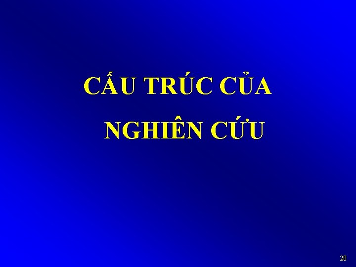 CẤU TRÚC CỦA NGHIÊN CỨU 20 