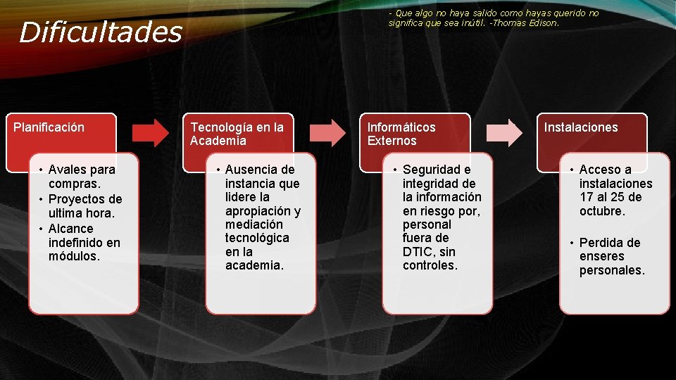 - Que algo no haya salido como hayas querido no significa que sea inútil.