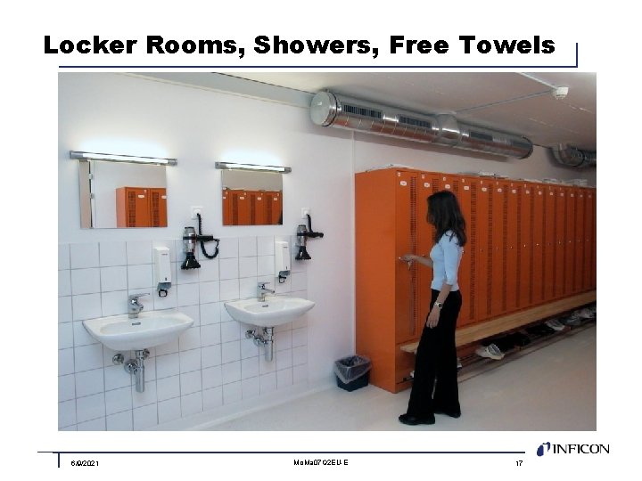Locker Rooms, Showers, Free Towels 6/9/2021 Mo. Ma 07 Q 2 EU-E 17 