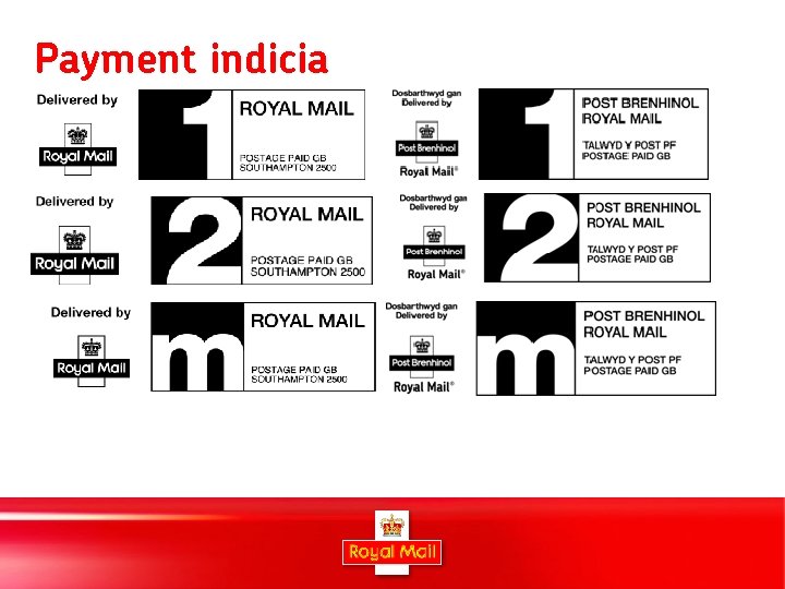 Payment indicia 23 