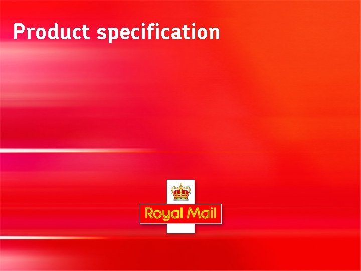 Product specification 